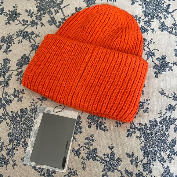 Acne Orange Embroidered Logo Expression Bowler Hat - Picture 3 of 6